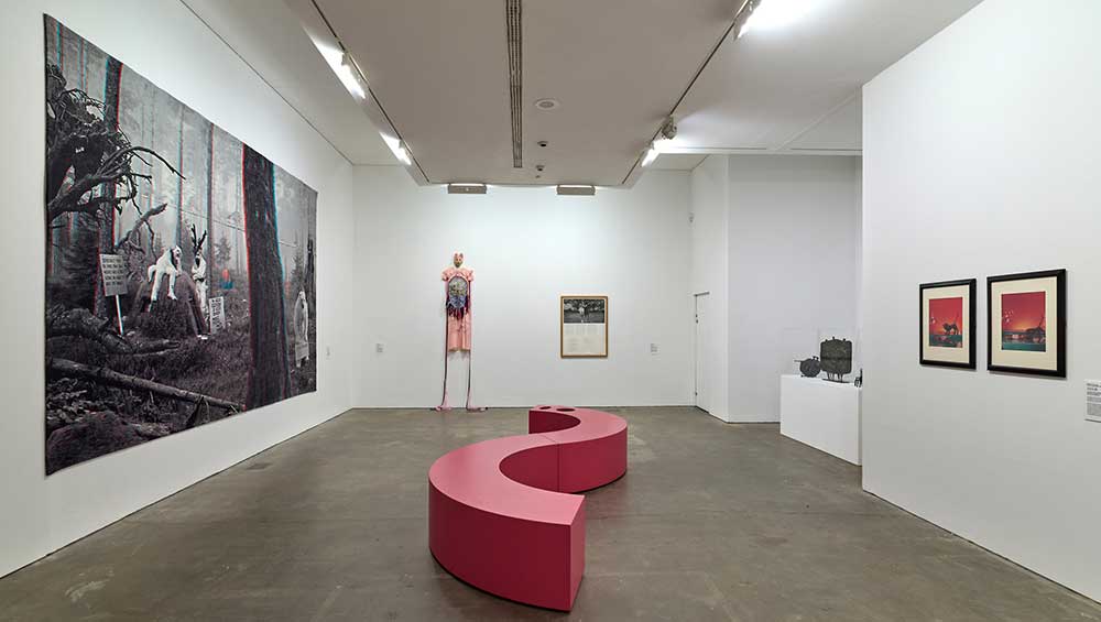 Installation view, Friends in Love and War – L’Éloge des meilleur·es ennemi·es, Ikon Gallery, 2024. Image courtesy Ikon. Photo: David Rowan.