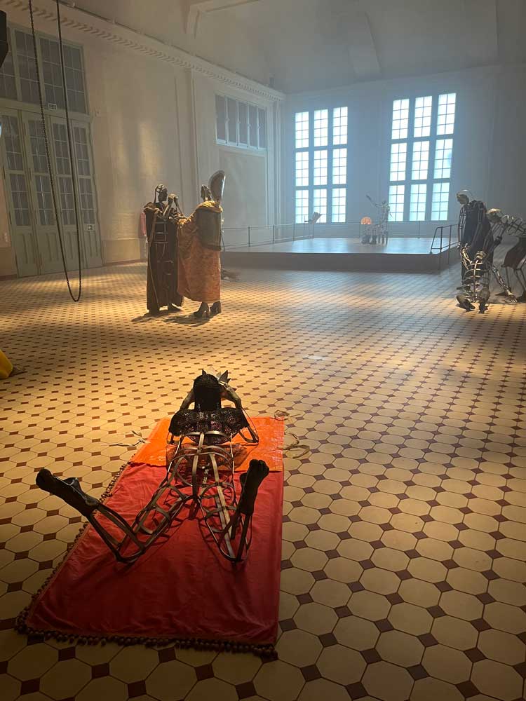 Kira Freije: The Throat Is a Threaded Melody, installation view, E-Werk Luckenwalde, 2023. Photo: Veronica Simpson.