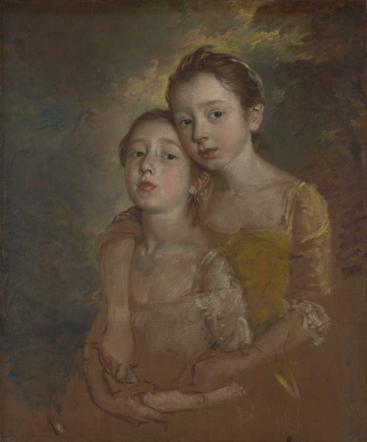 Thomas Gainsborough, The Painter's Daughters with a Cat, probably about 1760–1. © The National Gallery, London.
