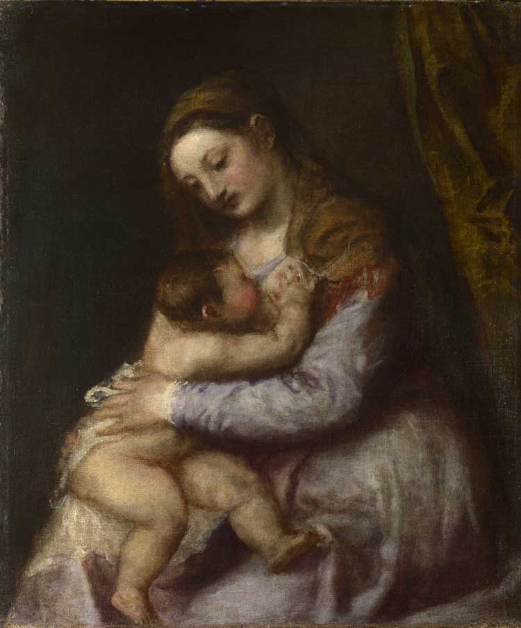 Titian, The Virgin Suckling the Infant Christ, about 1565-75. © The National Gallery, London.