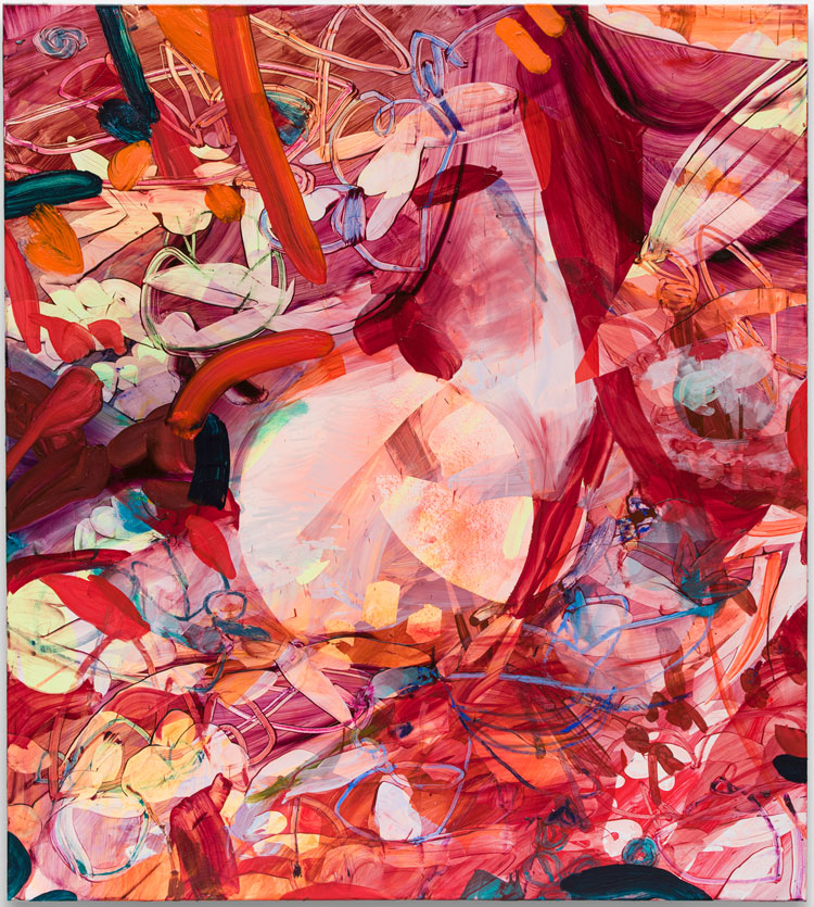 Jadé Fadojutimi. An Empathic Revolution, 2022. Acrylic, oil and oil pastels on canvas, 190 x 170 cm. Photo: Michael Brzezinski. Courtesy: Jadé Fadojutimi.