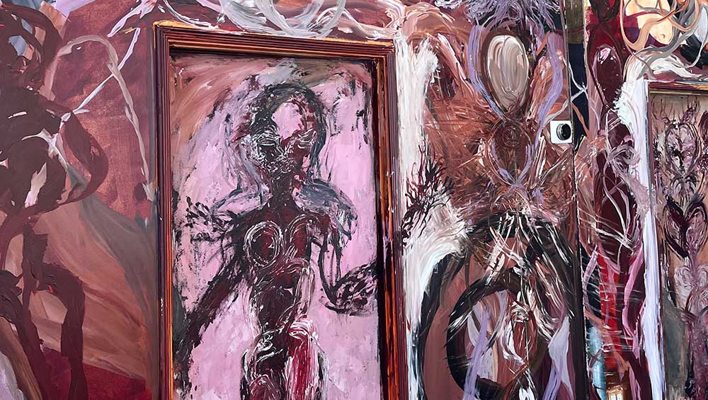 Betye Saar. L.A. Energy, 1983/2022. Mural, 35 x 153 ft (10.7 x 46.6 m) 1983 iteration, 12 x 36 ft (3.7 x 11 m) 2022 iteration. Courtesy of the Artist and Roberts Projects, Los Angeles.