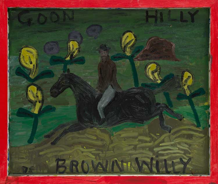 Danny Fox. Goon Hilly, Brown Willy, 2021. Acrylic on canvas, 23 5/8 x 28 in (60 x 71 cm). © Danny Fox, 2021. Image courtesy of Saatchi Yates.