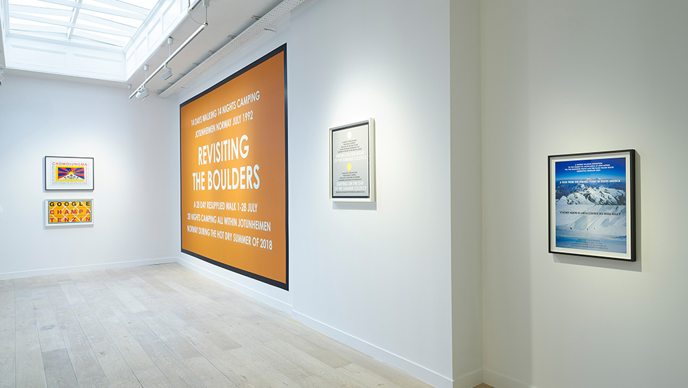 Hamish Fulton. Google Champa Tenzin, Tibet, 2007, 2007. Framed archival inkjet print, 48 × 75 cm. © Hamish Fulton. Courtesy Parafin, London. Photo: Peter Mallet.