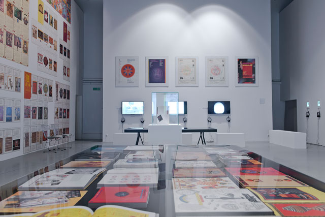 Installation view, showing Kohei Suiguira’s book designs, from Fluorescent Chrysanthemum Remembered, CCA Laznia, Gdansk, Poland. Photo: Paweł Jozwiak.
