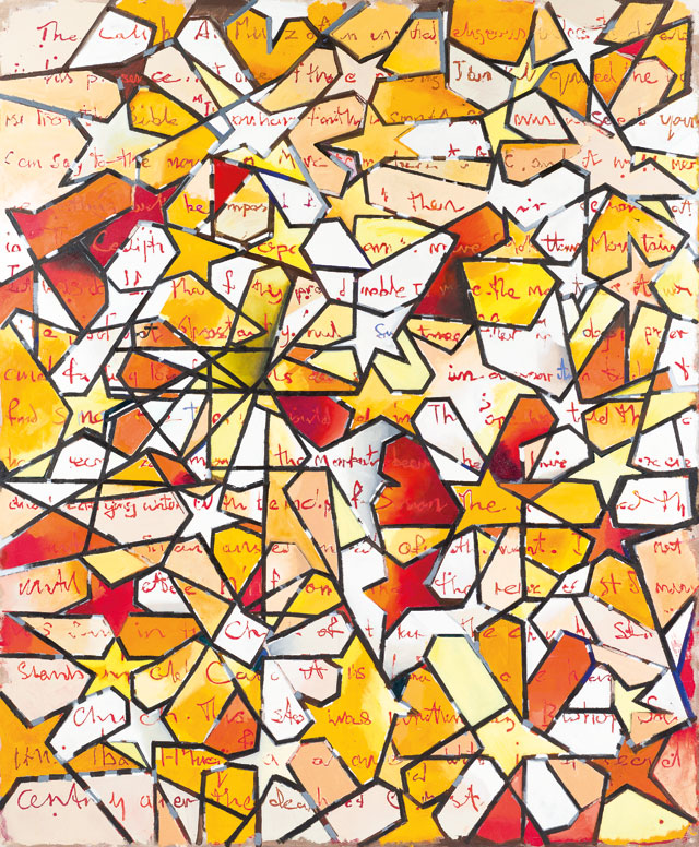 Stephen Farthing RA. The Miracle of Geometry, 2011. Oil, acrylic and gesso on canvas, 207 x 173 cm. Photo: Dan Stevens.