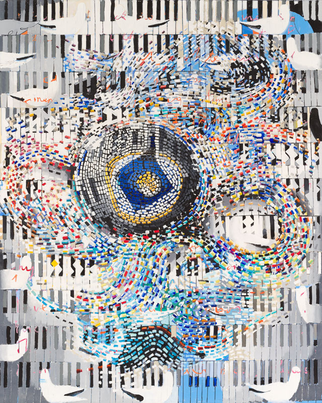 Stephen Farthing RA. The Miracle of Song, 2014. Oil, acrylic and gesso on canvas, 207 x 173 cm. Photo: Dan Stevens.