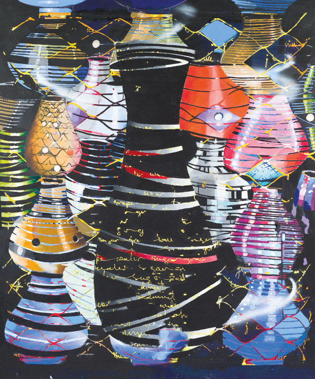 Stephen Farthing RA. The Miracle of the Hand Made, 2012. Oil, acrylic and gesso on canvas, 207 x 173 cm. Photo: Dan Stevens.
