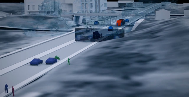 The Enforced Disappearance of the 43 Ayotzinapa Students
Iguala, Mexico, 26-27 September 2014. Through 3D modelling, Forensic Architecture reconstructed the attack at the Iguala Palacio de Justicia. Two buses transporting the students were attacked multiple times by different state security forces. Image: Forensic Architecture, 2017.