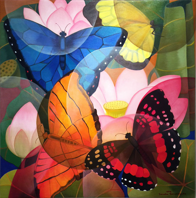 Senaka Senanayake. Lotus Butterfiles, 2018. Oil on canvas. Photograph: Jill Spalding.