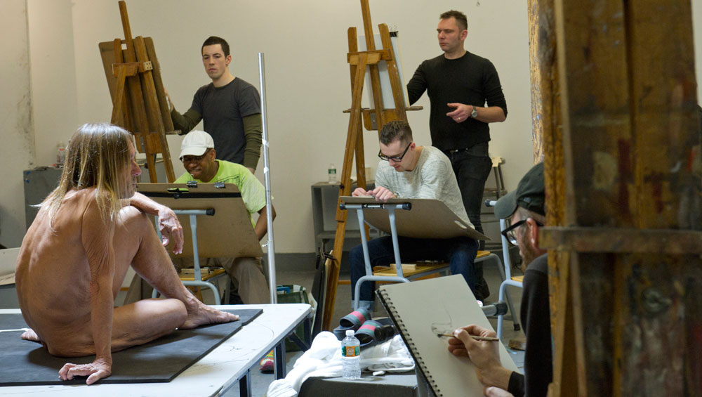 Iggy Pop life class by Jeremy Deller. New York, February 21, 2016. Organised by the Brooklyn Museum: Photograph: Elena Olivo. © Brooklyn Museum.