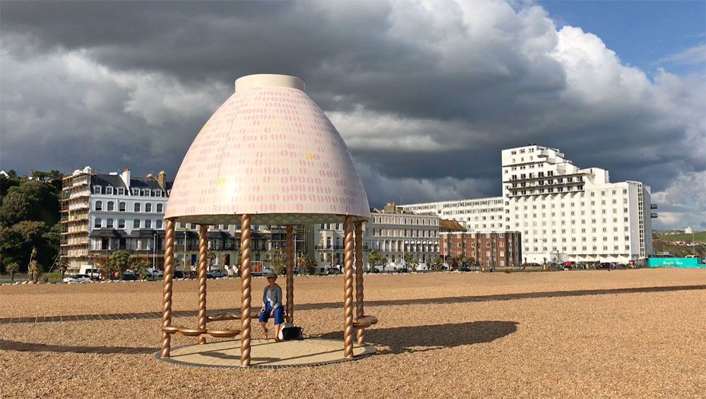 Lubaina Himid. Jelly Mould Pavilions Project, Folkestone Triennial, 2017. Photograph: Martin Kennedy.