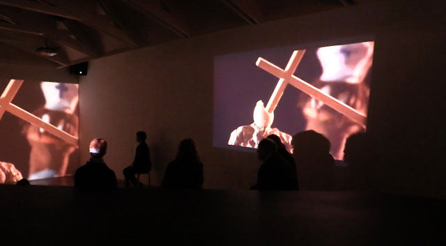 Nathaniel Mellors and Erkka Nissinen, The Aalto Natives, 2017. Installation view, Pavilion of Finland, Venice 2017. Photograph: Martin Kennedy.