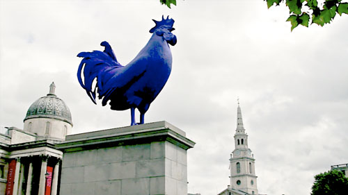 Katharina Fritsch. Hahn/Cock, 2013. View 2. Fourth Plinth, Trafalgar Square, London. © Studio International.