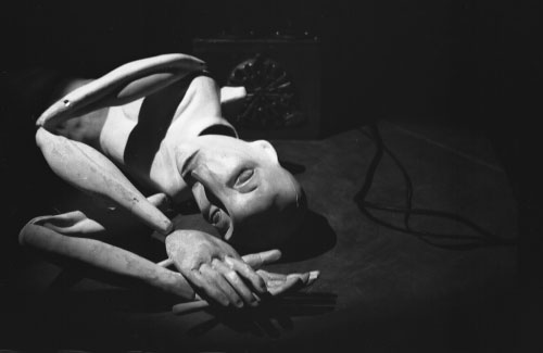 Mark Fox. A scene from the performance, Account Me Puppet (Saw Theater Production), 2001. Courtesy of the artist.