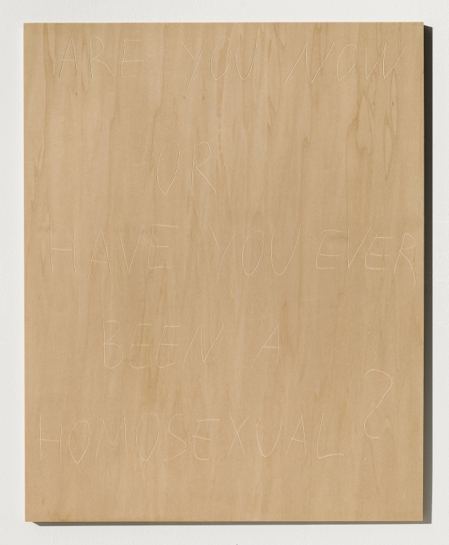 Yevgeniy Fiks. Toward a Portfolio of Woodcuts (Harry Hay), #7, 2013. Wood, 40.64 x 50.8 cm (16 x 20 in).