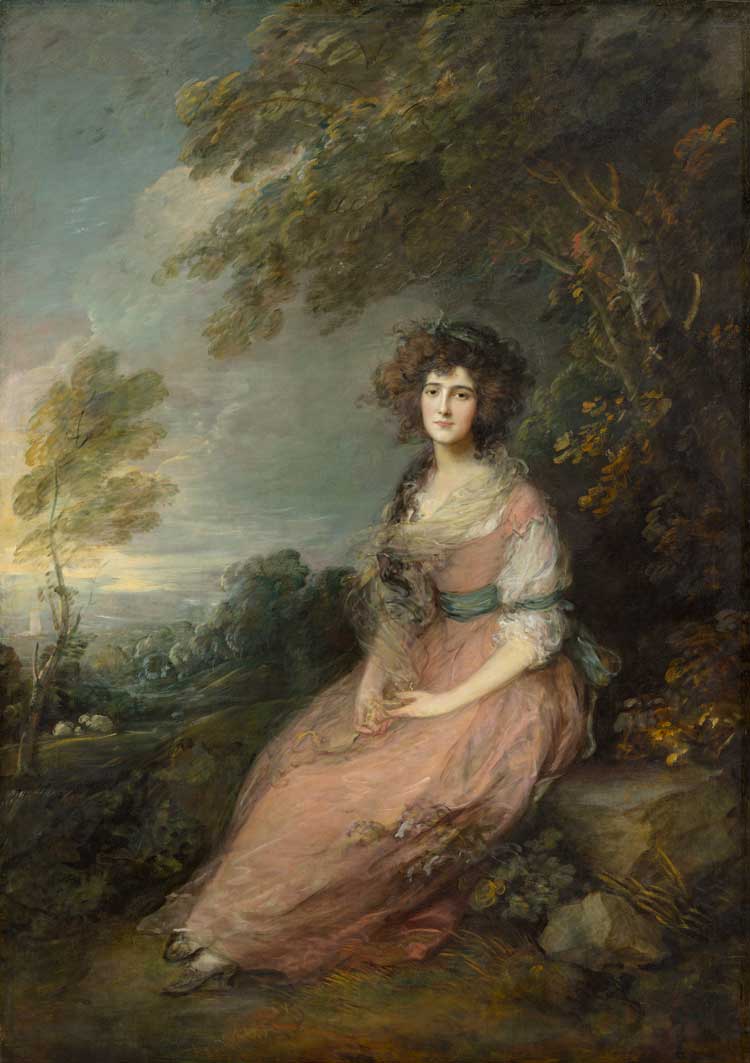 Thomas Gainsborough. Mrs. Sheridan, probably 1783, altered between 1785 and 1787. Oil on canvas, 86 1/2 × 60 1/2 in (219.7 × 153.7 cm). National Gallery of Art, Washington, D.C.