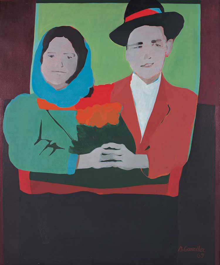 Beatriz González, Los suicidas del Sisga I (The Sisga Suicides I), 1965. Collection of Diane and Bruce Halle, Phoenix, Arizona. © Beatriz González. Courtesy the artist. Photo: Oscar Monsalve.