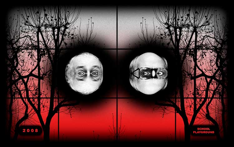 Gilbert & George, School Playground, 2008. 74 13/16 x 118 ⅞ in. (190 x 302 cm). © Gilbert & George. Courtesy White Cube.