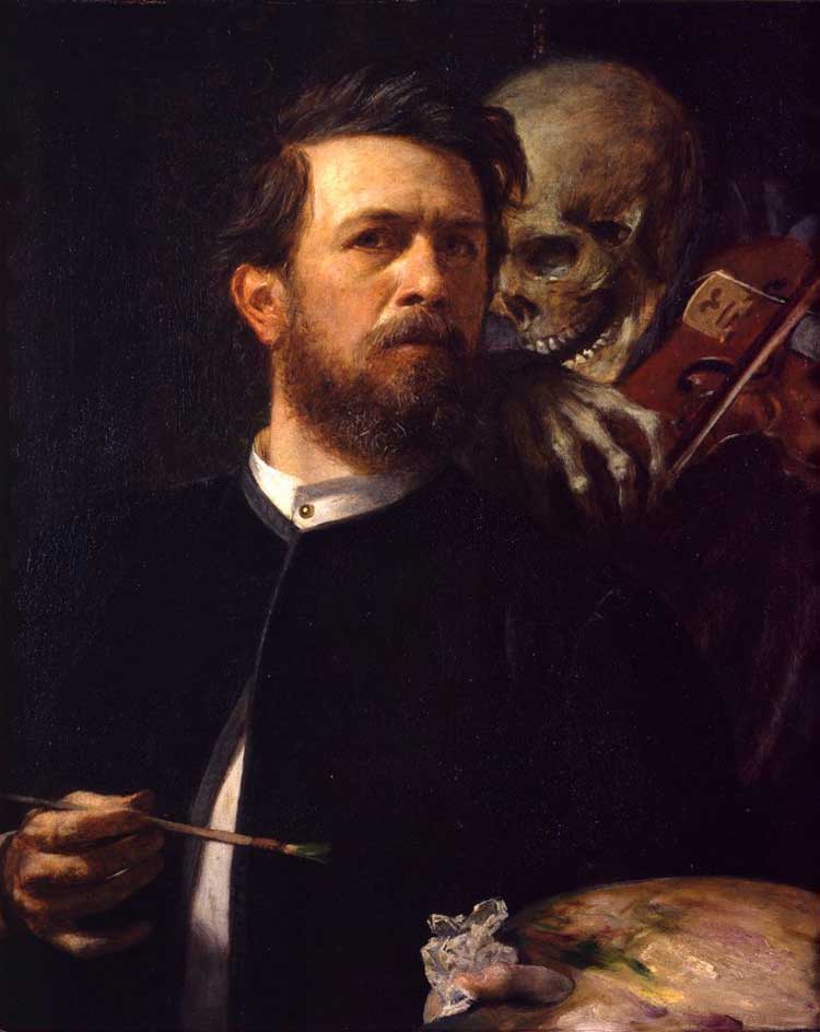 Arnold Böcklin, Self-Portrait with Death Playing the Fiddle, 1872. © Alte Nationalgalerie, Staatliche Museen zu Berlin. Photo: Andres Kilger.