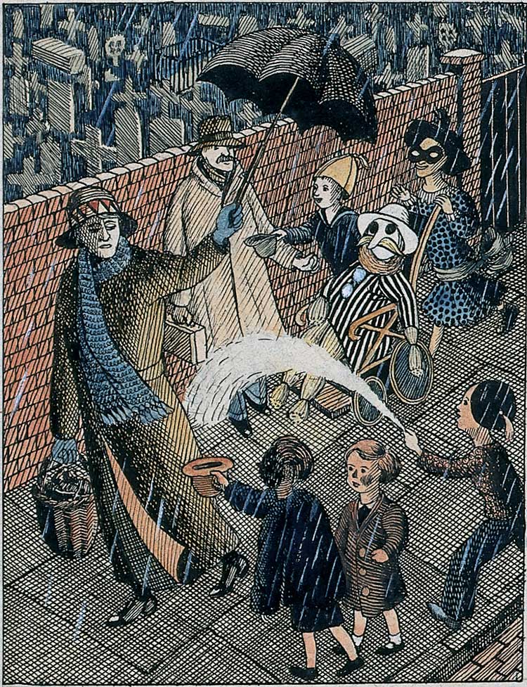 Tirzah Garwood. Guy Fawkes, c1927. Pen, ink and watercolour. Private Collection.