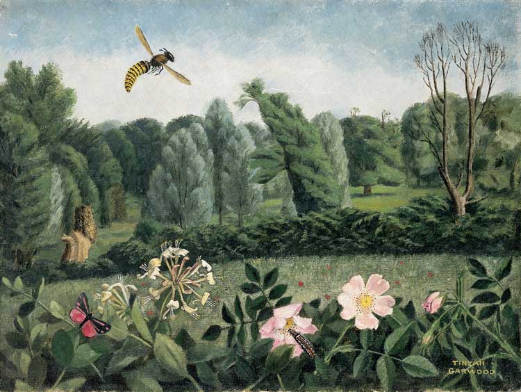 Tirzah Garwood. Hornet and Wild Rose, 1950. Oil on canvas. Towner Art Gallery, Eastbourne. Image courtesy of Fleece Press/Simon Lawrence.