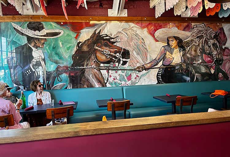 Mural by Eloy Torrez at Lula Cocina Mexicana, Los Angeles. Photo: Jill Spalding, courtesy Chuck Craig.