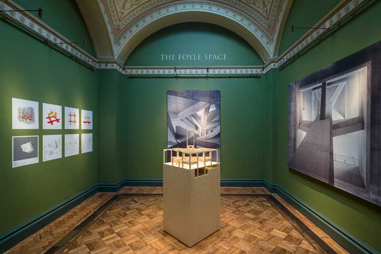 Installation view, Neighbours in Space and Time: Grafton Architects, Sir John Soane’s Museum, London. Photo: Gareth Gardener.