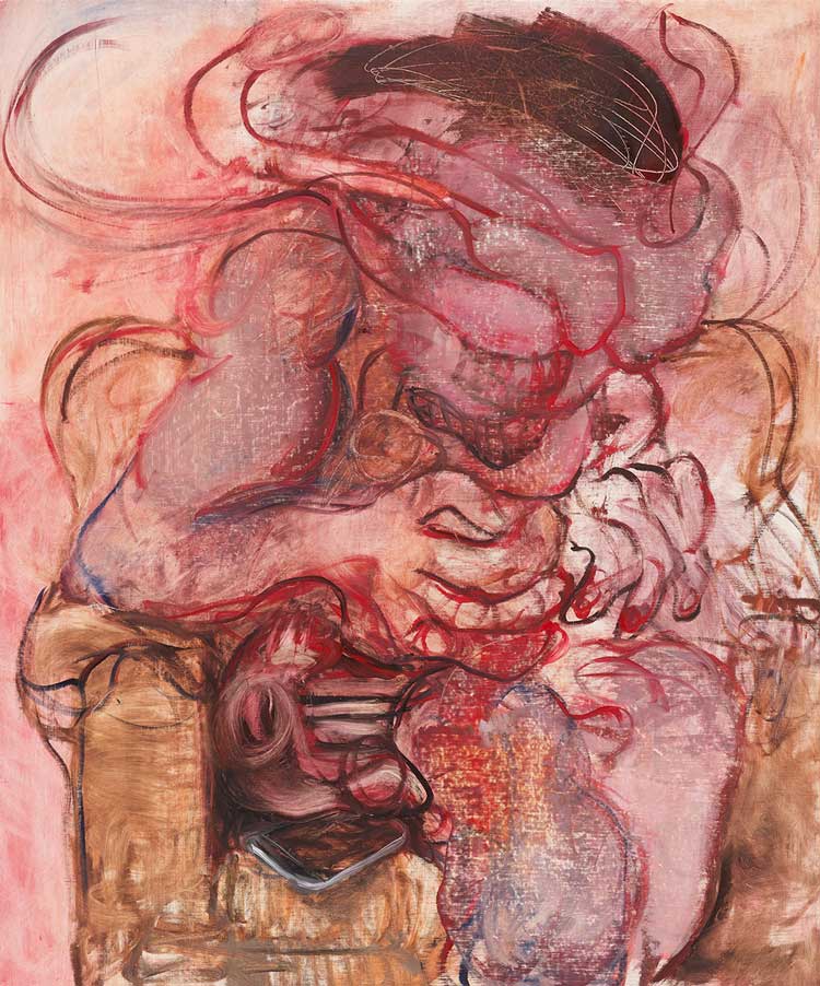 Adrian Ghenie, Impossible Body 4, 2022. Oil on canvas, 120 x 100 cm. © Adrian Ghenie. Photo: Jörg von Bruchhausen. Courtesy Thaddaeus Ropac gallery, London · Paris · Salzburg · Seoul.