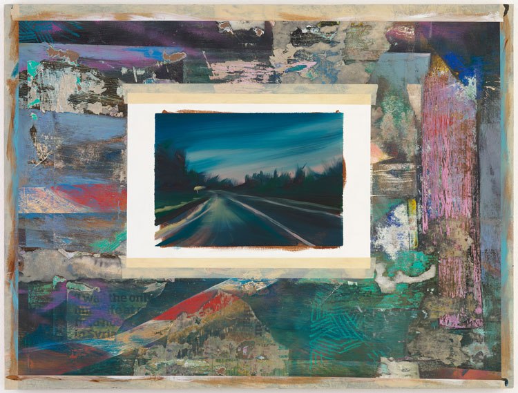 Alastair Gordon. Through a Glass Darkly, 2021. Oil, acrylic and mixed media on marine ply, 68 x 90 cm. © Alastair Gordon. Courtesy the artist and Aleph Contemporary. Photo: Anna Arca.