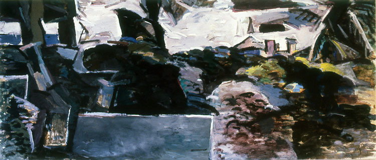 Craig Gough. Sandringham, 1982. Acrylic on paper on canvas, 152 x 358 cm. Curtin University, Perth WA collection. © the artist.