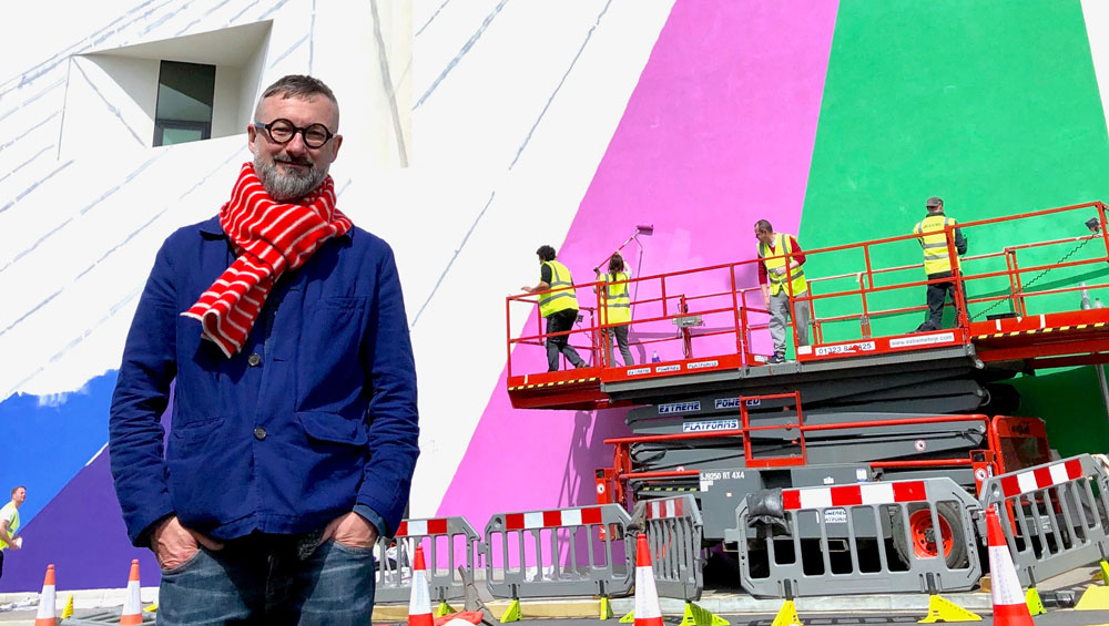 Lothar Götz, Dance Diagonal, 2019, work in progress. Photo: Eva Eastman, courtesy Towner Art Gallery.