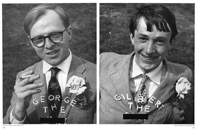 Gilbert & George’s Magazine Sculpture, first displayed in a black-and-white, censored version in Studio International, May 1970, Vol 179 No 922, pp 220-221. © Studio International Foundation.