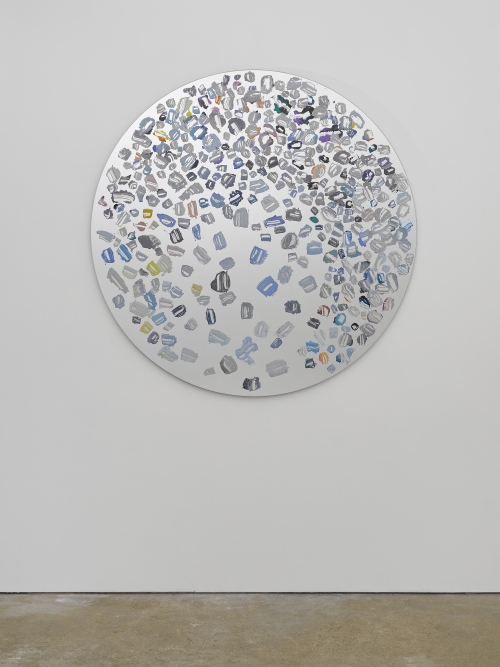 Ryan Gander. Preparation is Everything (There Will Come a Slowness and We Should Prepare for That Also) 2015. Mirror and Paint. 180 x 180 x 3.5 cm. © Ryan Gander; Courtesy Lisson Gallery, London.