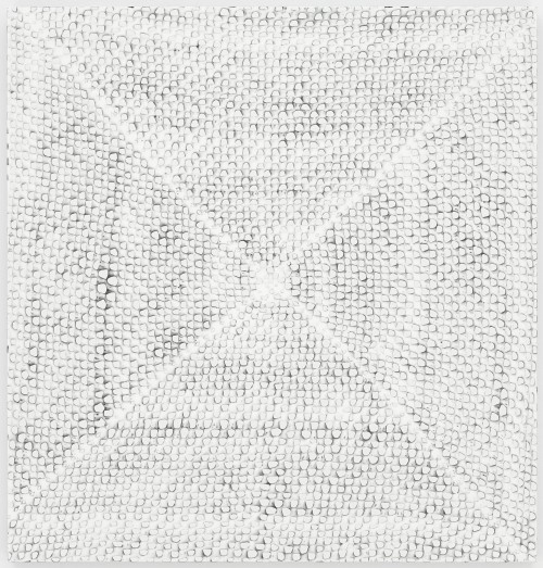 Michelle Grabner. Untitled, 2014. Enamel on panel. 50 x 48 x 1 1/2 in (127 x 121.9 x 3.8 cm). Courtesy of the artist and the James Cohan Gallery.