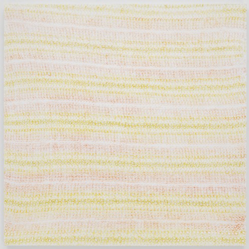 Michelle Grabner. Untitled, 2014. Enamel on panel. 60 x 60 x 1 1/2 in (152.4 x 152.4 x 3.8 cm). Courtesy of the artist and the James Cohan Gallery.