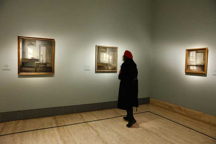 Hammershøi: The Eye That Listens, installation view, Museo Nacional Thyssen-Bornemisza, Madrid, 17 February — 31 May 2026. Photo: Francis Tsang.