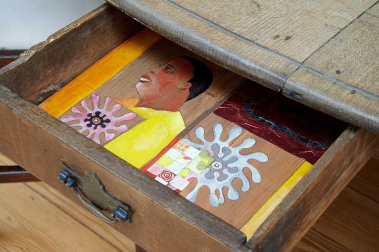 Lubaina Himid with Magda Stawarska: Another Chance Encounter, installation view, Kettle’s Yard, Cambridge, 12 July – 2 November 2025. Photo: Jo Underhill.