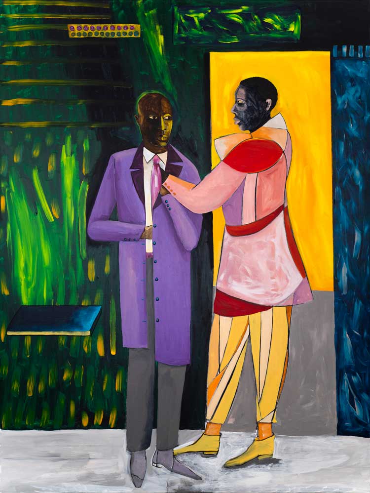 Lubaina Himid, Favours For Years To Come, 2025. Acrylic and charcoal on canvas. Courtesy Hollybush Gardens, London and Greene Naftali, New York. Photo: Gavin Renshaw.