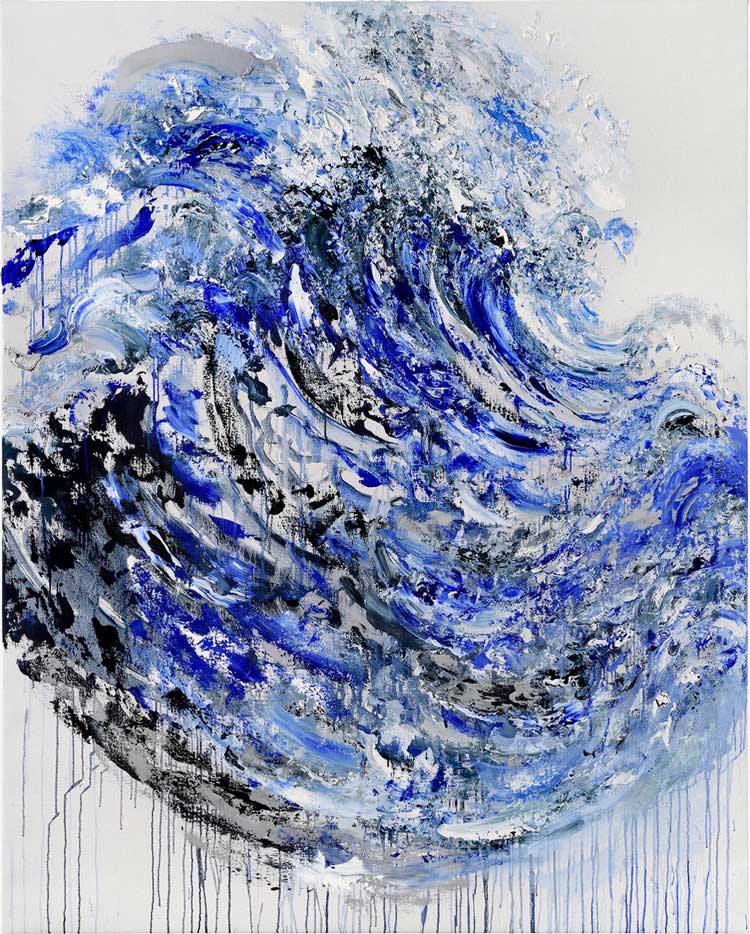 Maggi Hambling, Summer Wave Breaking II, 2025. Oil on canvas, 152.5 x 122 cm (60 x 48 in). Copyright Maggi Hambling.