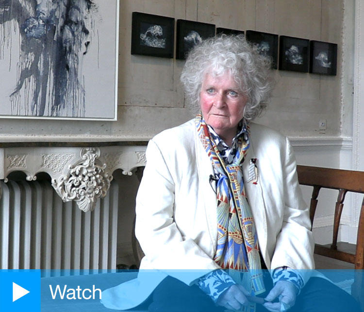 Maggi Hambling speaking to Studio International at Wolterton Hall, North Norfolk. Photo: Martin Kennedy.