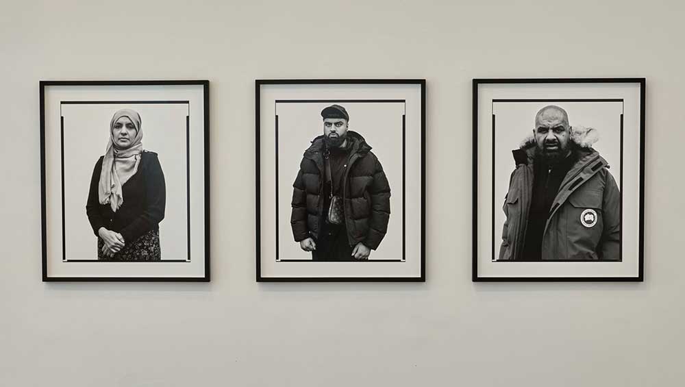 Birmingham Chapter series, 2024-. Digital C–Type prints. Installation view, Mahtab Hussain, What Did You Want To See? Ikon Gallery, 2025. Image courtesy Ikon. Photo: David Rowan.