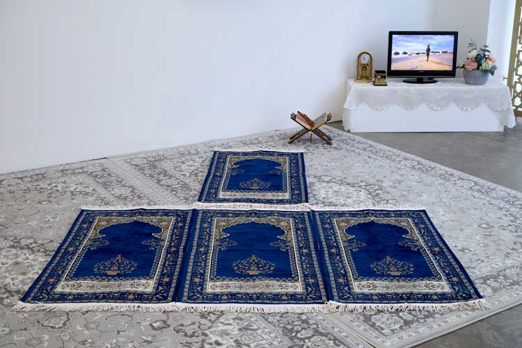 Prayer Room. Installation view, Mahtab Hussain, What Did You Want To See? Ikon Gallery, 2025. Image courtesy Ikon. Photo: David Rowan.