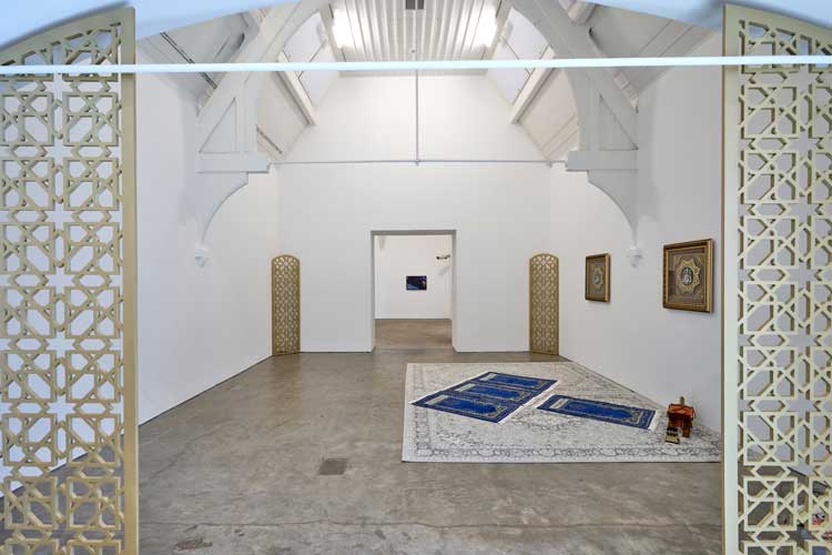 Prayer Room. Installation view, Mahtab Hussain, What Did You Want To See? Ikon Gallery, 2025. Image courtesy Ikon. Photo: David Rowan.