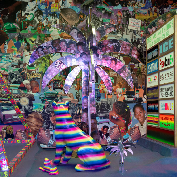 Lauren Halsey, Emajendat, 2024. Installation view, Serpentine South. © Lauren Halsey. Photo: © Hugo Glendinning. Courtesy Serpentine.