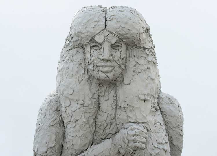 Raven Halfmoon. The Guardians, 2024. Clay, in process. Image courtesy of the artist and Salon 94. © Raven Halfmoon.