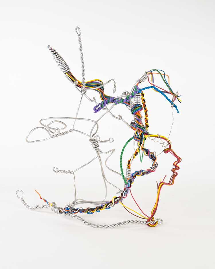 Lonnie Holley. Retreating Her Power, 2001. Electrical wires and wire. © Lonnie Holley. Image courtesy Edel Assanti. Photo: Truett Dietz.