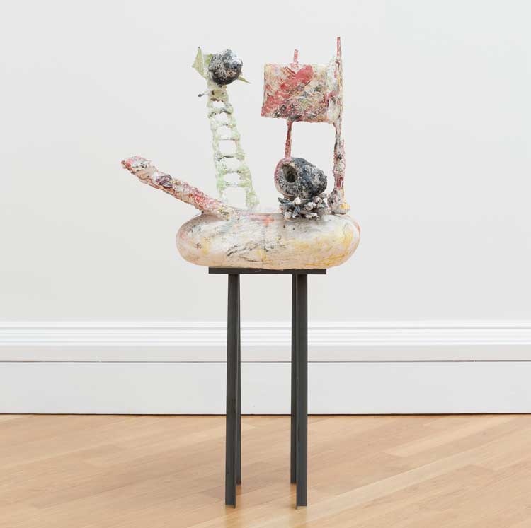 Phyllida Barlow, Untitled: Badplace; 2020 Lockdown, 2020. Installation view, These Mad Hybrids: John Hoyland and Contemporary Sculpture, Royal West of England Academy, Bristol, 2024. Photo: Tim Bowditch.