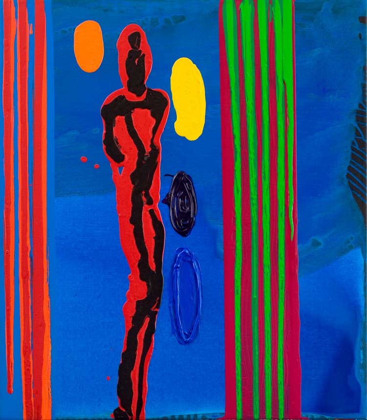 John Hoyland, River Tales 5.8.99, 1999. Acrylic on canvas, 80 x 70 cm (31.5 x 27.5 in). © John Hoyland Estate.