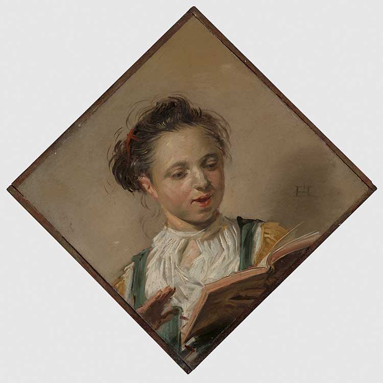 Frans Hals. Girl Singing, 1625–30. Oil on panel, 20.3 × 20.3 cm. The Jordan and Thomas A. Saunders III Collection, on loan to the Virginia Museum of Fine Arts. © Virginia Museum of Fine Arts.